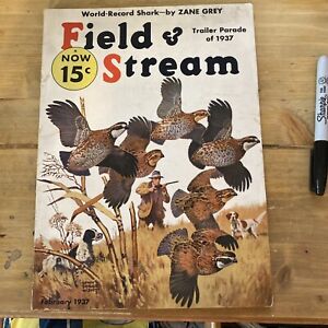 Field and Stream Magazine February 1937 Vintage Issue- Free Shipping!