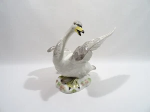 ANCIENNE STATUETTE ANIMALIERE CYGNE FAIENCE CERAMIQUE PARIS SIGNEE CERAMIC SWAN - Picture 1 of 11