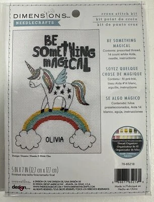 尺寸计数十字绣套件 5 英寸 X 7 英寸-Be Something Magical Unicorn 全新 — 第 1/4 张图片