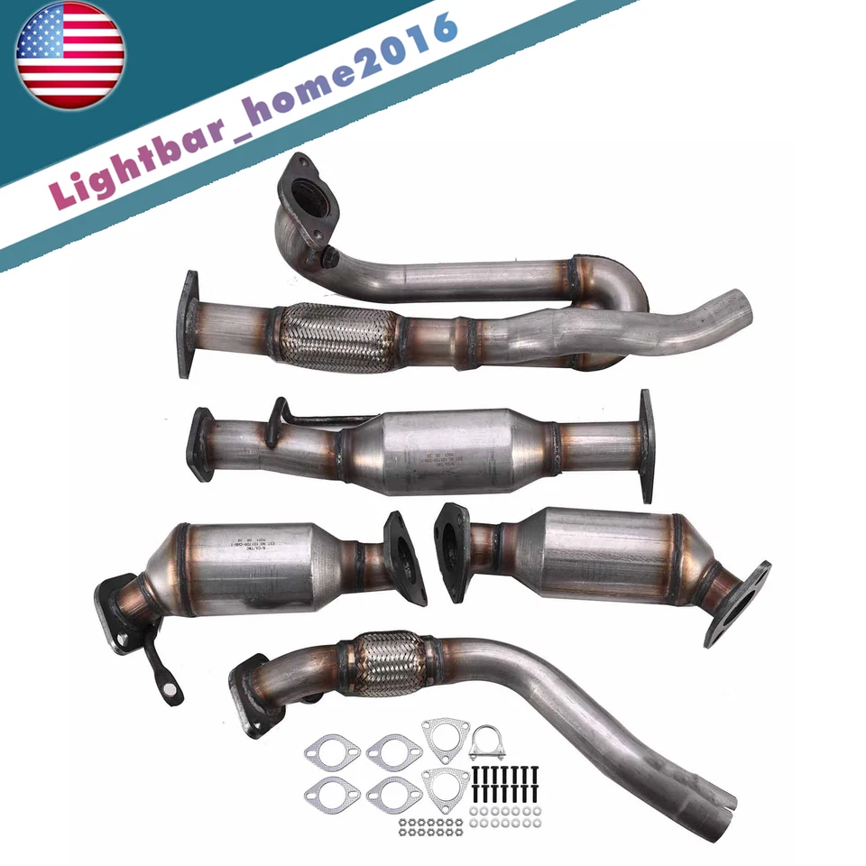 For 2009-2017 GMC Acadia 3.6L All Three Catalytic Converters Flex Pipe 4 PIECES Foto 1 de 4