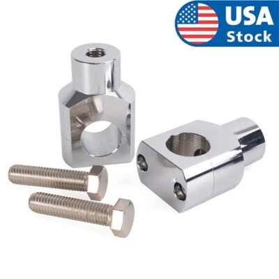 For Harley Dyna Fatboy Softail Sportster 1" Silver Motorcycle Handlebar Risers - Image 1 of 4