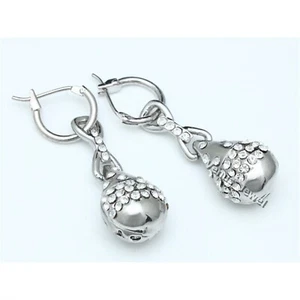 Hoop Dangle Teardrop Pear Rhinestone Crystal Earrings VE502 - Picture 1 of 2