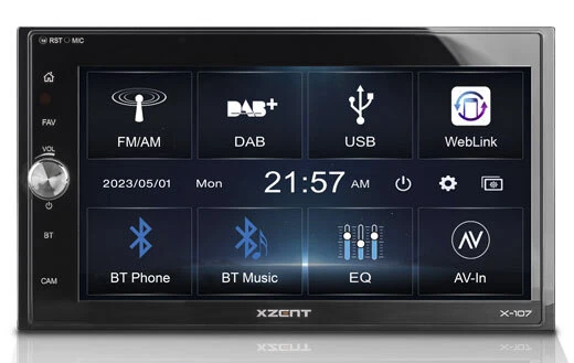  XZENT X-107 - 2-Din Infotainer mit DAB und Weblink Cast - Bild 1 von 1