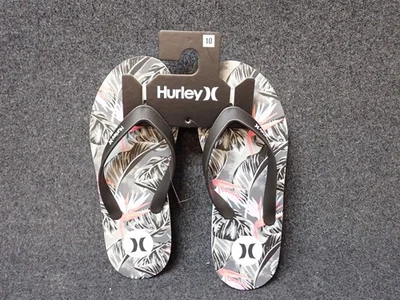 NUEVO Hurley Icon Estampado Tropical Floral Negro/Rosa Para Hombre Talla 10 (HU3) Foto 1 de 4