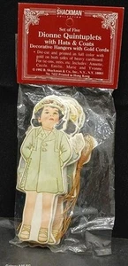 Vintage Shackman Dionne Quintuplets Ornaments w Hats & Coats - Set of 5 - Sealed - Imagen 1 de 5