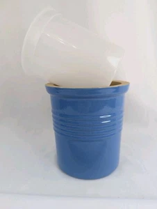 Utensil Topf mit Einsatz PAMPERED CHEF Family Heritage Steinzeug blau neue Tradition - Bild 1 von 12