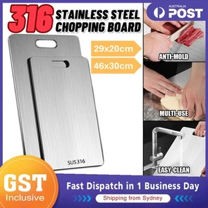 316 Stainless Steel Cutting Board Double Sided Thickened Chopping Boards Kitchen - Picture 1 of 12