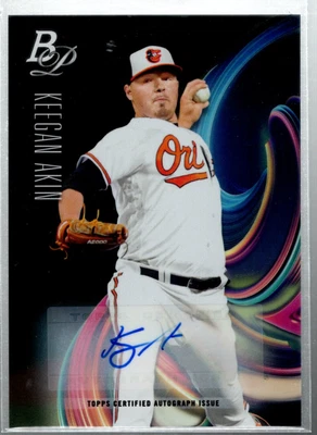 A2883- 2018 Bowman Platinum Top Prospect Autographs #TOP55 Keegan Akin Auto - Image 1 of 2