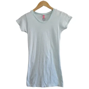 Hyp Naughty 100% Cotton Heathered Light Blue Fitted Slim Fit Pullover Tee Small - Picture 1 of 8