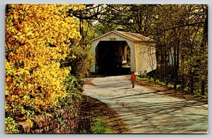 Alte Postkarte - Green Sergeant's Covered Bridge Hunterdon County NJ - Bild 1 von 2