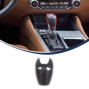 Carbon Fiber Car Gear Shifter Knob Head Trim For Nissan Altima Teana 2018-2023 - Picture 1 of 10