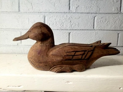 11" Old Mold Duck Decoy Woodcarving for making Paper Mache Figurines - Image 1 of 4