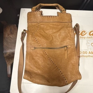 Lucky Brand Abbey Umhängetasche hellbraun/camel Lammleder umklappbar Messenger Bag - Bild 1 von 9