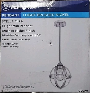 Westinghouse Stella Mira Pendelleuchte Nickel gebürstet Modell 63620 - Bild 1 von 2