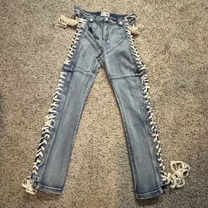 Jeans donna allacciati alla moda Nova taglia 16 più lati stringati NUOVI - Foto 1 di 16