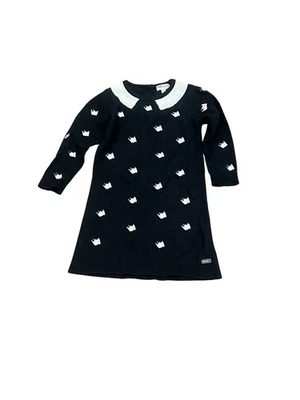 VESTIDO SUÉTER KENZO NIÑO 2 NEGRO MANGA LARGA BORDADO ALGODÓN ANGORA Foto 1 de 4