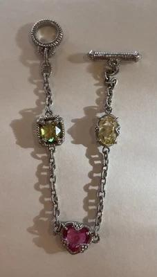 Браслет Judith Ripka из чистого серебра с розовым сапфиром и драгоценными камнями новый - Изображение 1 из 4