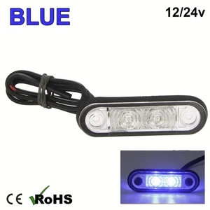 BLUE HELLA STYLE LED FLUSH FIT KELSA BAR MARKER LAMP LIGHT 12v 24v - Picture 1 of 9