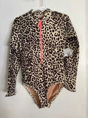 Traje de baño J Crew Cuts 8 niñas Rashguard manga larga cremallera de una pieza nuevo con etiquetas Foto 1 de 4
