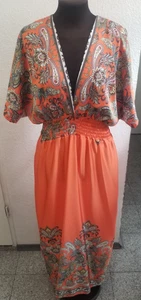 India Kleid Ibiza Boho Hängerchen Hippi Style Orange Gr34,36,38,40,kl42 K1 - Bild 1 von 3