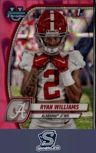 2024 Bowman University Chrome #53 Ryan Williams rifrattore lava rosa - Foto 1 di 2
