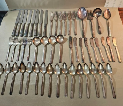 52 cubiertos/cena antiguos de plata William Rogers Oneida - cubiertos/cena antiguos Foto 1 de 4