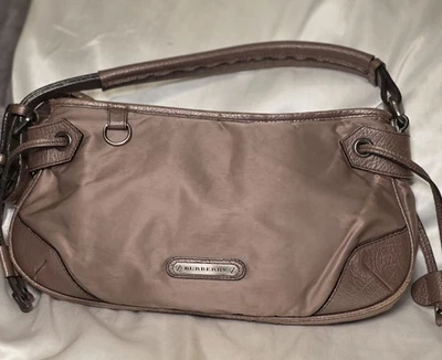 Burberry Nylon And Leather Shoulder Bag, Good Pre-loved Condition, Taupe/Mauve - Image 1 of 4