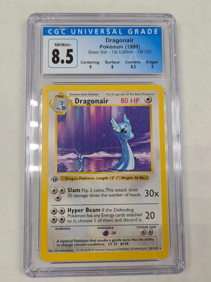 CGC 8.5 1st Edition Shadowless Base Set Dragonair - Image 1 of 1