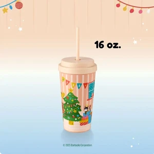 Bicchiere Starbucks Natale 2025 tazza fredda amici delle vacanze nuovo regalo carino 16 oz - Foto 1 di 5