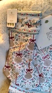 Sigrid Olsen COASTAL EMBROIDERED STOCKING Clam Sea Shell Bow Christmas 22" NEW - Picture 1 of 24