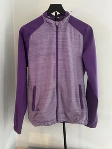 Adidas Women’s Purple Full Zip Jacket M Lightweight Activewear Running Track - Picture 1 of 8