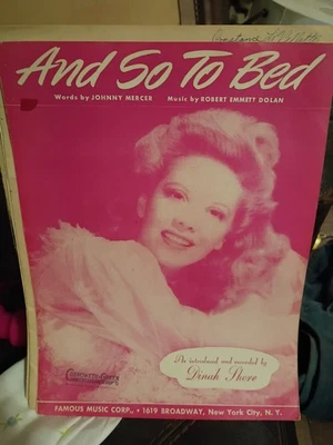 Vintage Sheet Music Baby Don't Be Mad at Me recorded by Dinah Shore 1947   PA-12 - Image 1 of 2