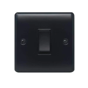 Caradok 1G 2Way 10A Switch Matt Black - Picture 1 of 3