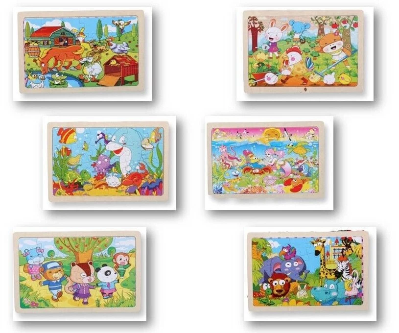 Puzzle Jigsaw Toddler Wooden 24 Piece Kids Choice 6 Themes Learning Toy Age 2-5 - Image 1 of 3