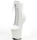 20cm Heelless Womens Mens Lace Up Hoof Heel Platform Ankle Boots Shoes Oversize