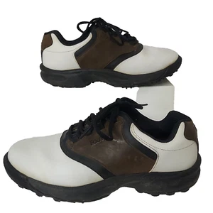 Footjoy Golf Shoes Saddle Oxford Leather 45516 Mens Size 9.5 W Brown White Black - Picture 1 of 12
