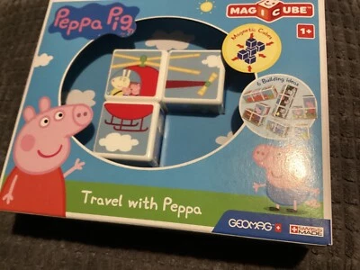 BNIB New Geomag Magicube Travel With Peppa - 3 x Magnetic Cubes - George - Image 1 of 4
