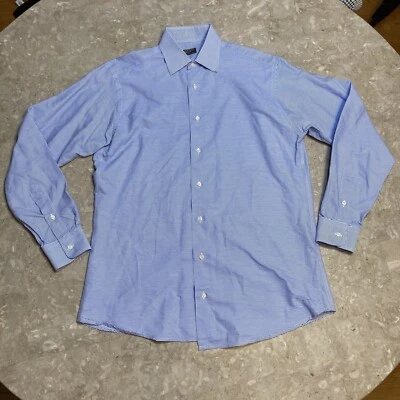 Camisa Gitman Bros Hombre 15 X 34 Azul Rayas Abotonada Manga Larga Hecha en EE. UU. Foto 1 de 4