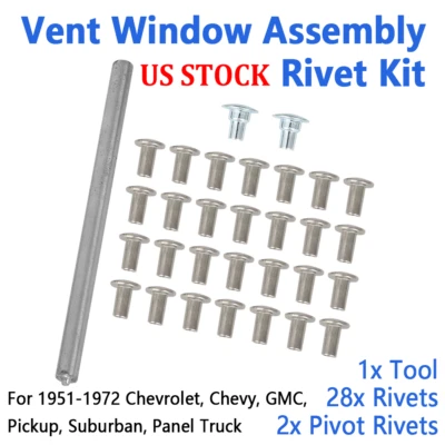 For Chevrolet Chevy GMC Pickup Suburban C10 Vent Window Assembly Rivet 51-72 US - Image 1 of 4