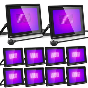 1-10x LED UV Schwarzlicht Strahler Flutlicht Partylicht Bühnendekoration 100WATT - Bild 1 von 31