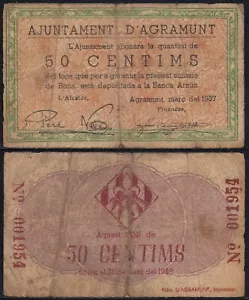 Spain-Catalonia Agramunt / 50 Cents March 1937 MBC 6 - Picture 1 of 1