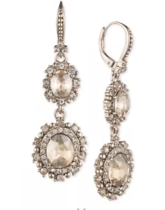 48 $ Marchesa goldfarbene Doppel-Ohrhänger 1-1/2 Zoll Q6 - Bild 1 von 2