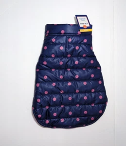Neu mit Etikett Hundemantel Winter Medium Puffer blau rosa gepunktet warme Jacke Fleece - Bild 1 von 8