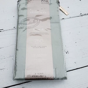 WAMSUTTA DREAM ZONE 750 TC PIMACOTT Cotton KING EUROPEAN 2 PILLOWCASES - MINT - Picture 1 of 5
