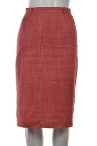 Gerard Darel Womens Skirt Size 36 Pink Textured Pencil Below Knee Linen Casual