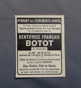 PUB PUBLICITE ANCIENNE ADVERT CLIPPING 031017 / DENTIFRICE FRANÇAIS BOTOT SI REN - Imagen 1 de 1