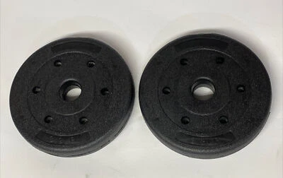 2- 1.5KG/3.3LB Weight Plates Disks Vinyl Black Pair New - Image 1 of 4