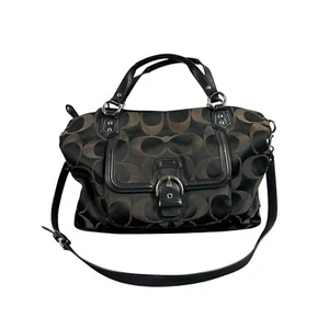Coach Signature C Jacquard schwarz Handtasche Umhängetasche Tasche Beuteltasche Riemen Griffe F25290 - Bild 1 von 8