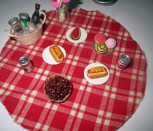 Lotto Casa delle Bambole Artista SET ACCESSORI PICNIC IN MINIATURA Collezione - Foto 1 di 5