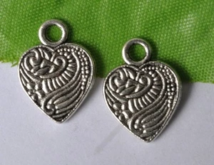 50 Stck. Tibetisches Silber herzförmiger Charm Anhänger Schmuck Teile 16x12mm W149 - Bild 1 von 3